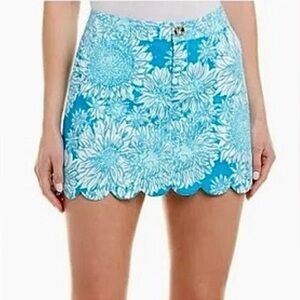 NWT Lilly Pulitzer Colette Skort Ariel Blue Lion in The Sun Print Size 8